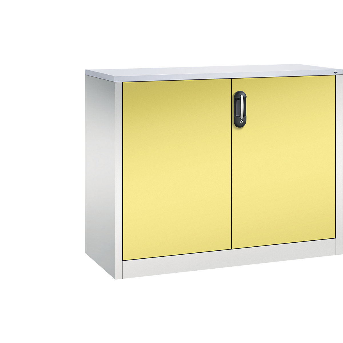 C+P – Armario auxiliar para archivadores ACURADO, 2 pisos de archivadores, H x A x P 1000 x 1200 x 500 mm, gris luminoso / amarillo azufre