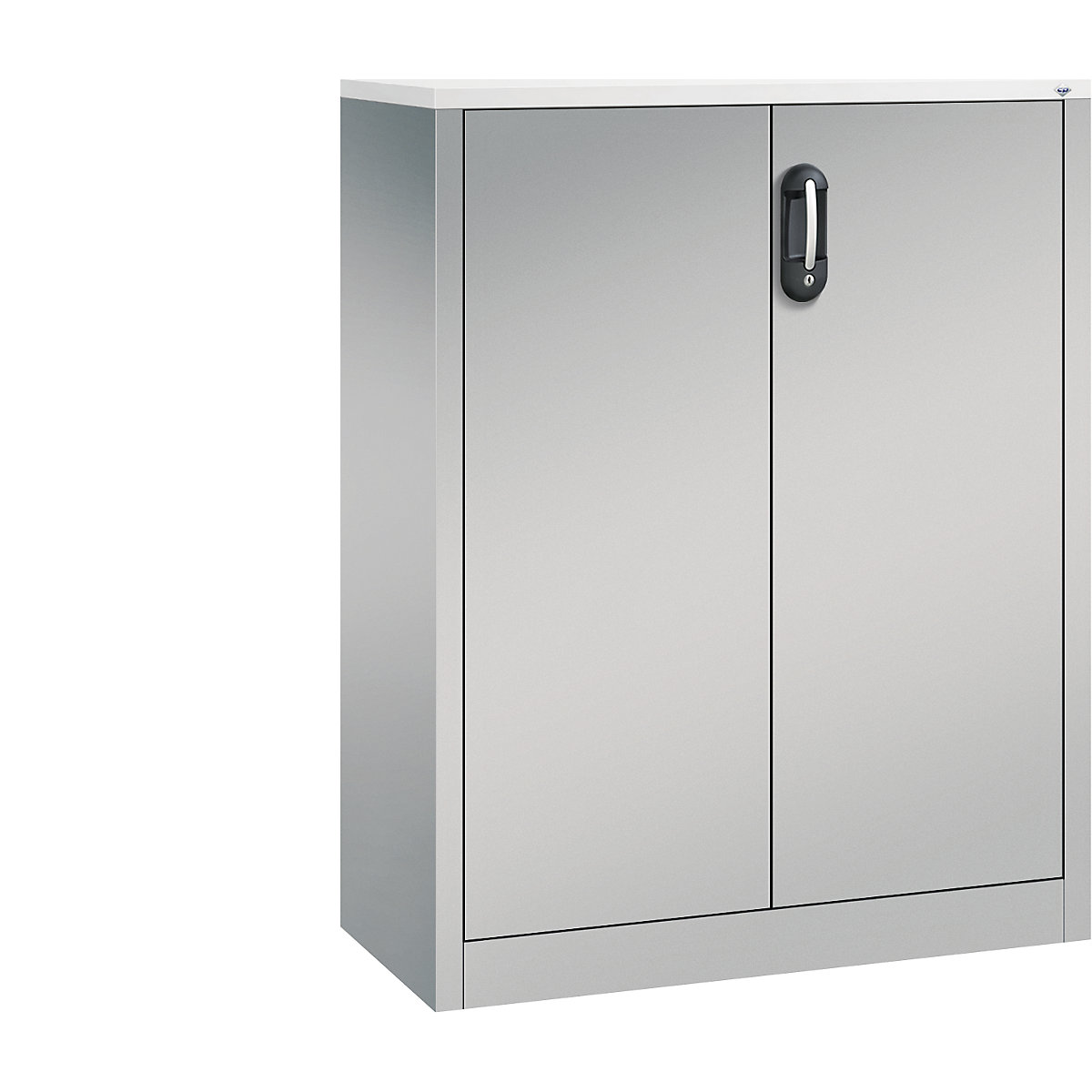 C+P – Armario auxiliar para archivadores ACURADO, 3 pisos de archivadores, H x A x P 1200 x 930 x 400 mm, aluminio blanco / aluminio blanco