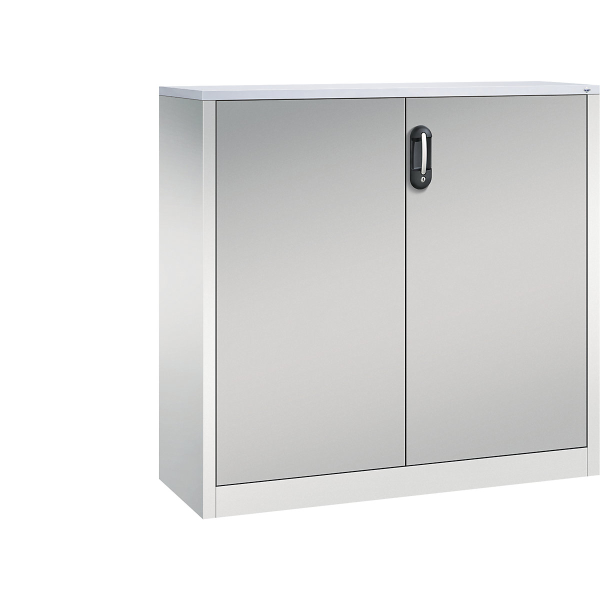 C+P – Armario auxiliar para archivadores ACURADO, 3 pisos de archivadores, H x A x P 1200 x 1200 x 400 mm, gris luminoso / aluminio blanco
