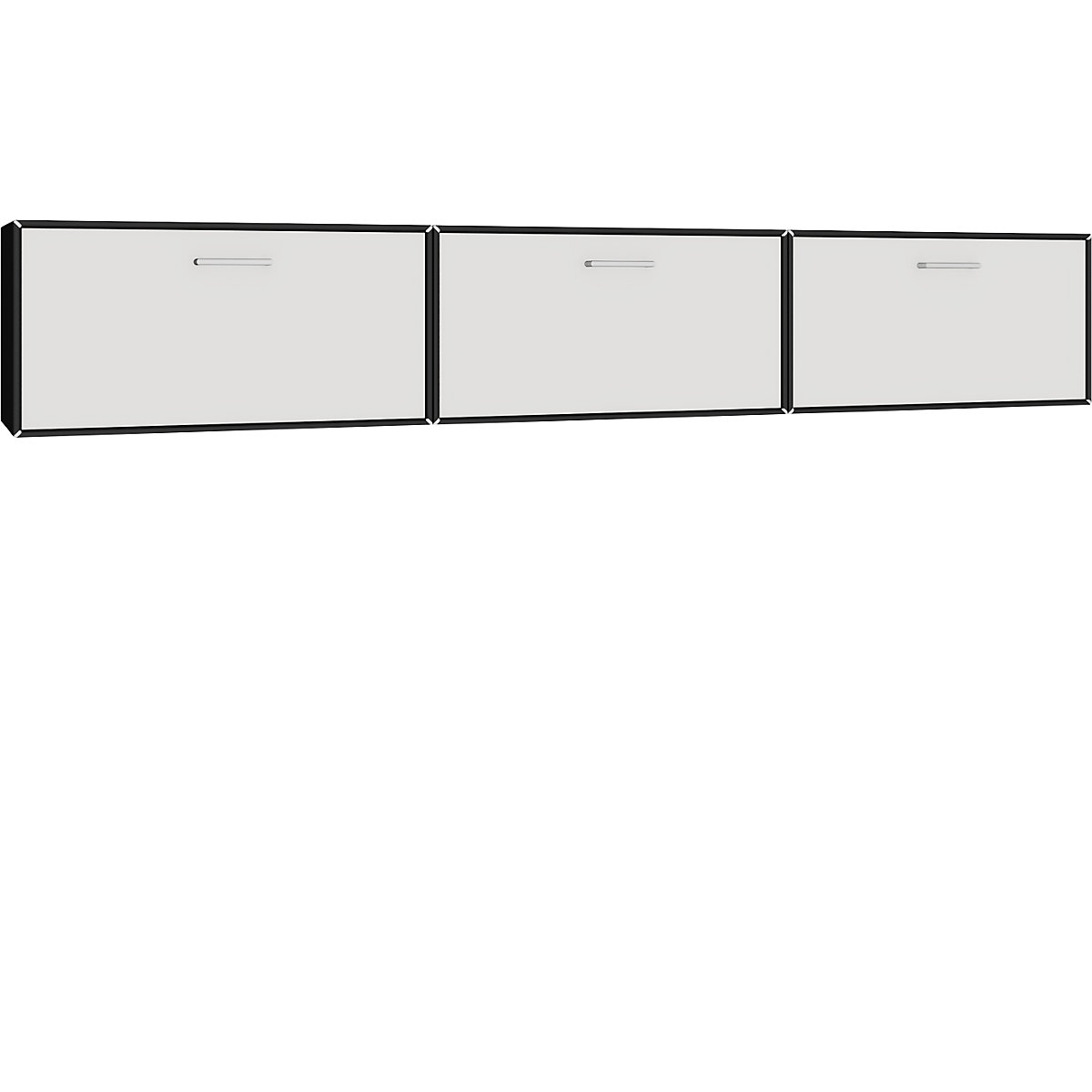 Combinación de muebles-bar colgantes – mauser, 3 barras abatibles, negro intenso / blanco señal-4