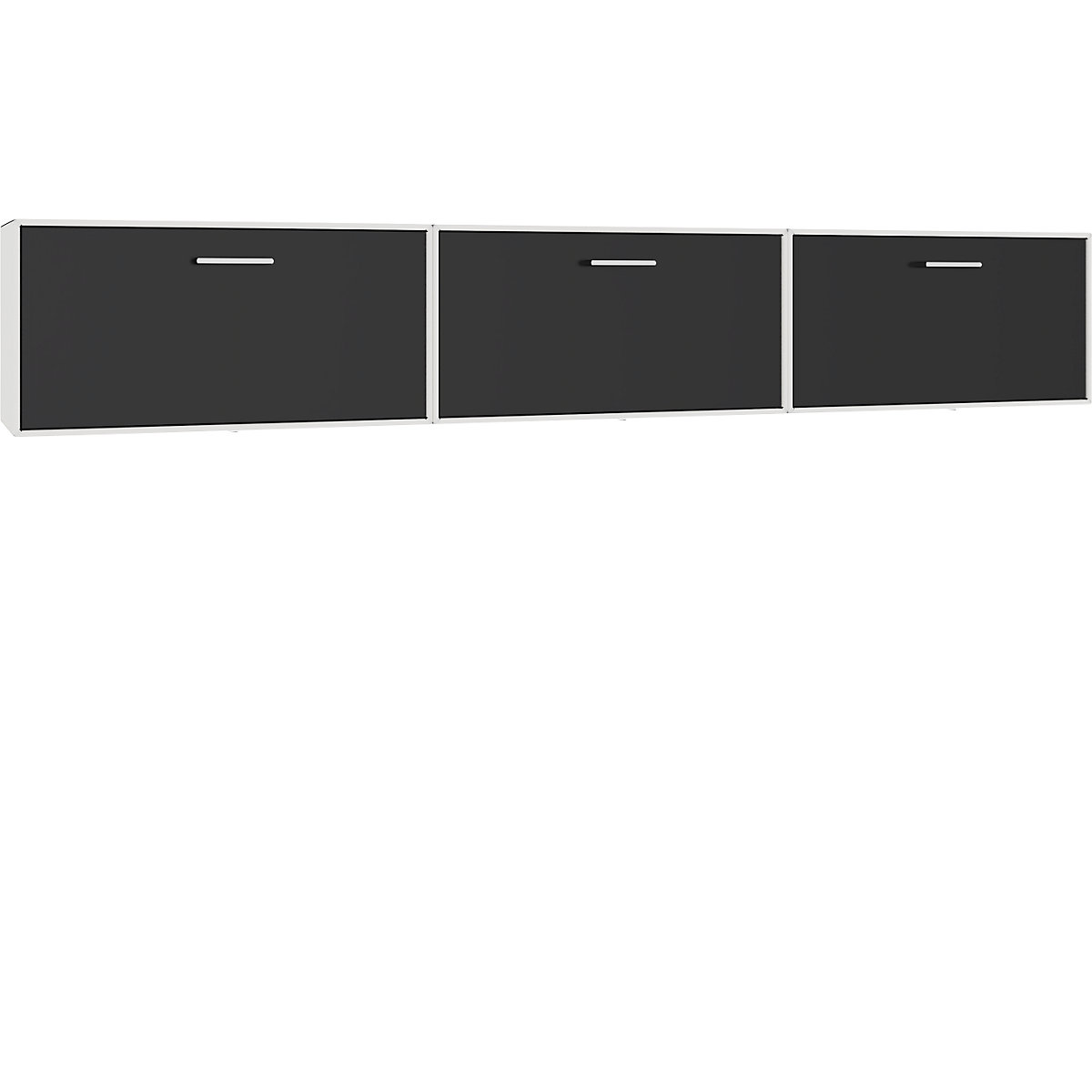 Combinación de muebles-bar colgantes – mauser, 3 barras abatibles, blanco señal / negro intenso-7