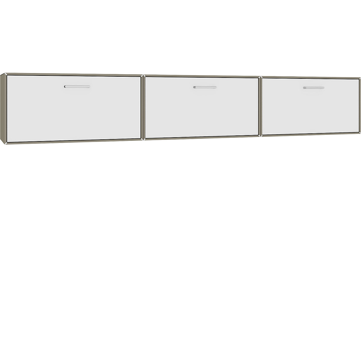 Combinación de muebles-bar colgantes – mauser, 3 barras abatibles, gris beige / blanco puro-3