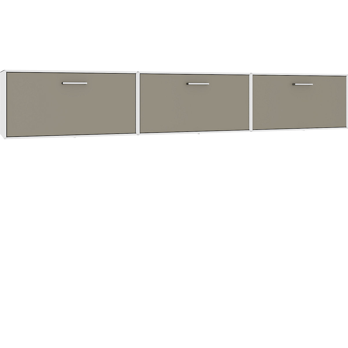 Combinación de muebles-bar colgantes – mauser, 3 barras abatibles, blanco puro / gris beige-2