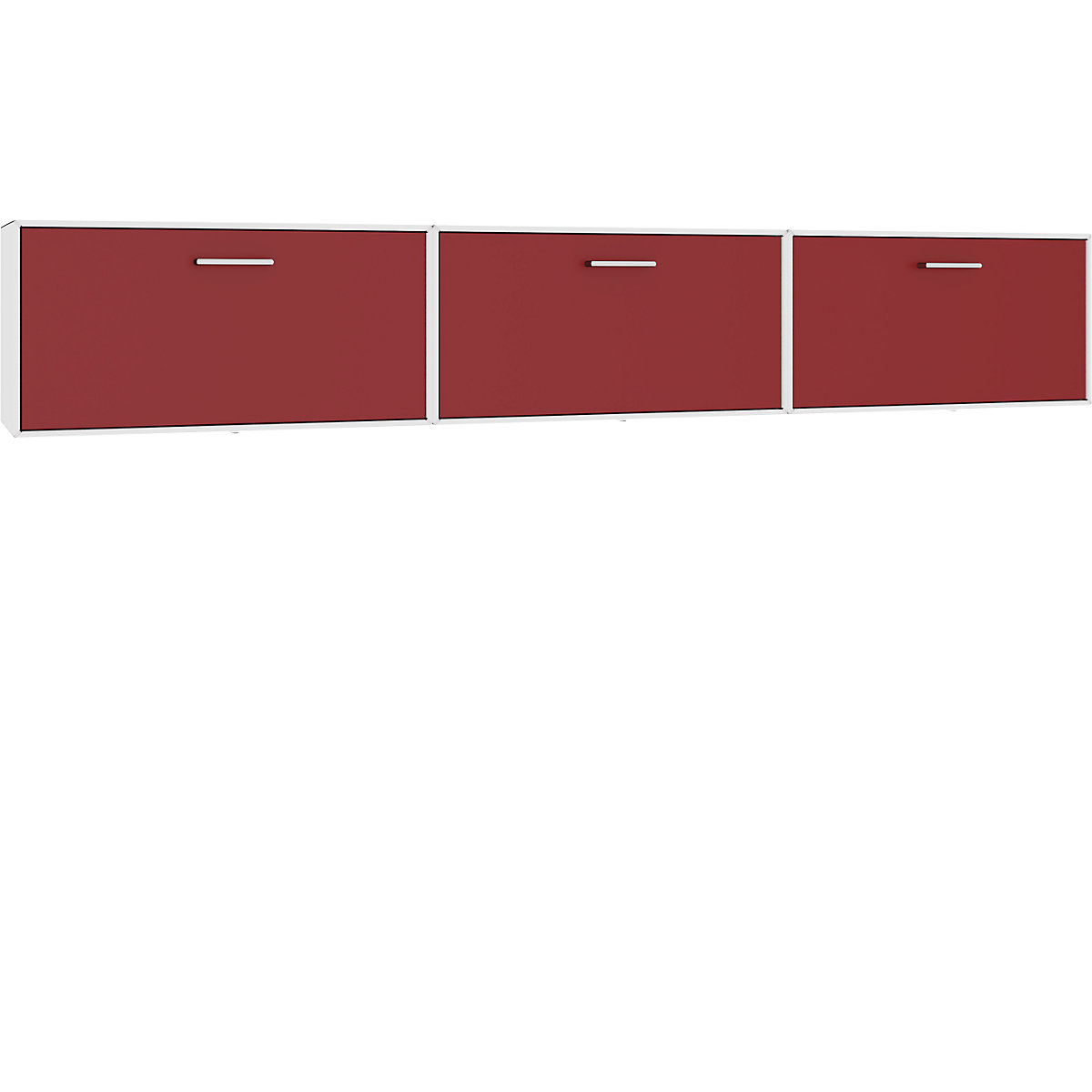 Combinación de muebles-bar colgantes – mauser, 3 barras abatibles, blanco puro / rojo rubí-5