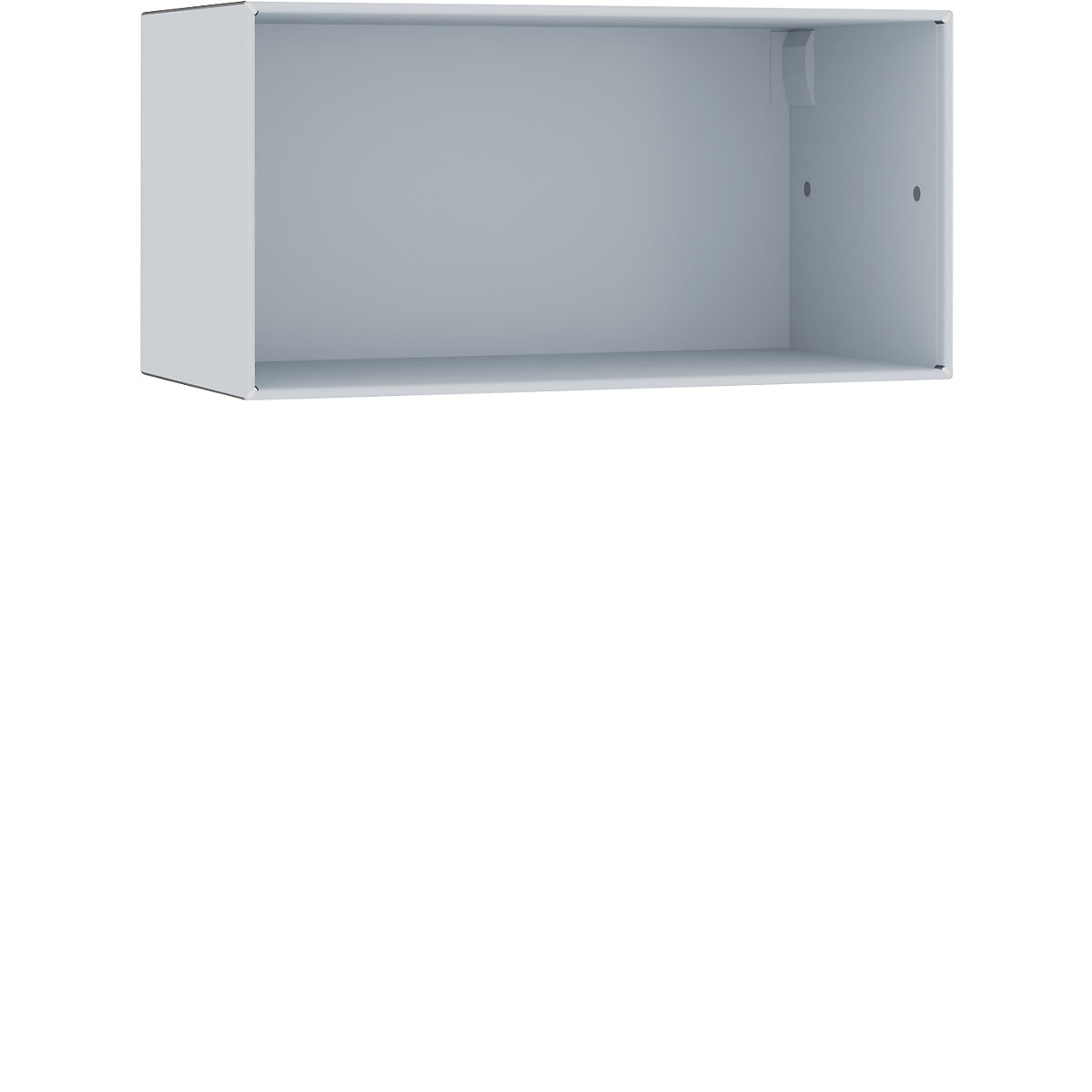 Compartimento individual abierto, para colgar – mauser, anchura 770 mm, aluminio blanco-5
