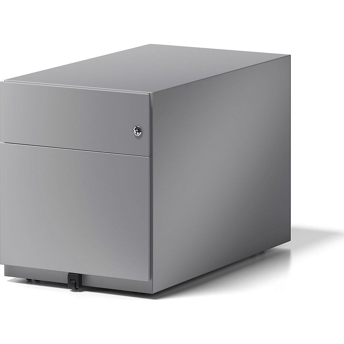 BISLEY – Buck rodante Note™ con 1 archivador colgante y 1 cajón universal, H x A x P 495 x 420 x 775 mm, con tirador, plateado