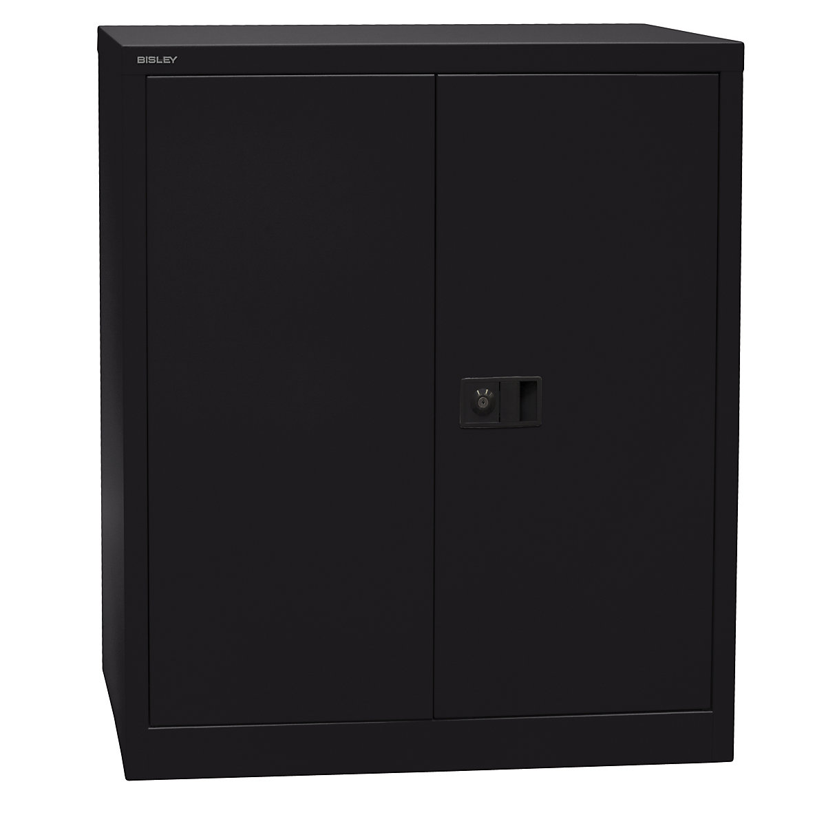 Armario de puertas batientes UNIVERSAL – BISLEY, H x A x P 1000 x 914 x 400 mm, 1 balda, 2 pisos de archivadores, negro-8