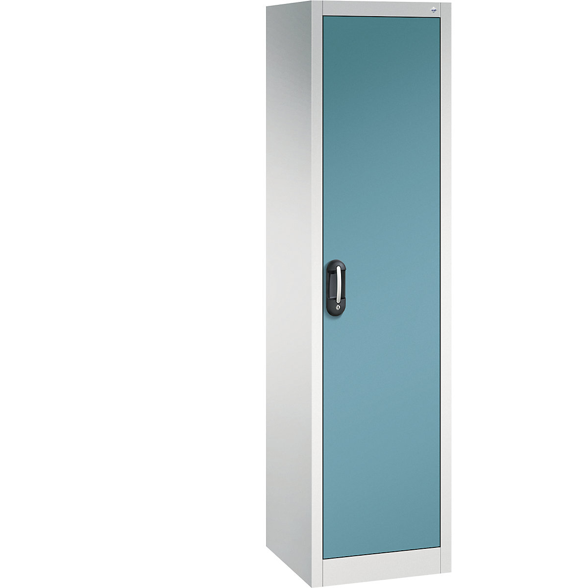 C+P – Armario universal ACURADO, A x P 500 x 500 mm, gris luminoso / azul agua