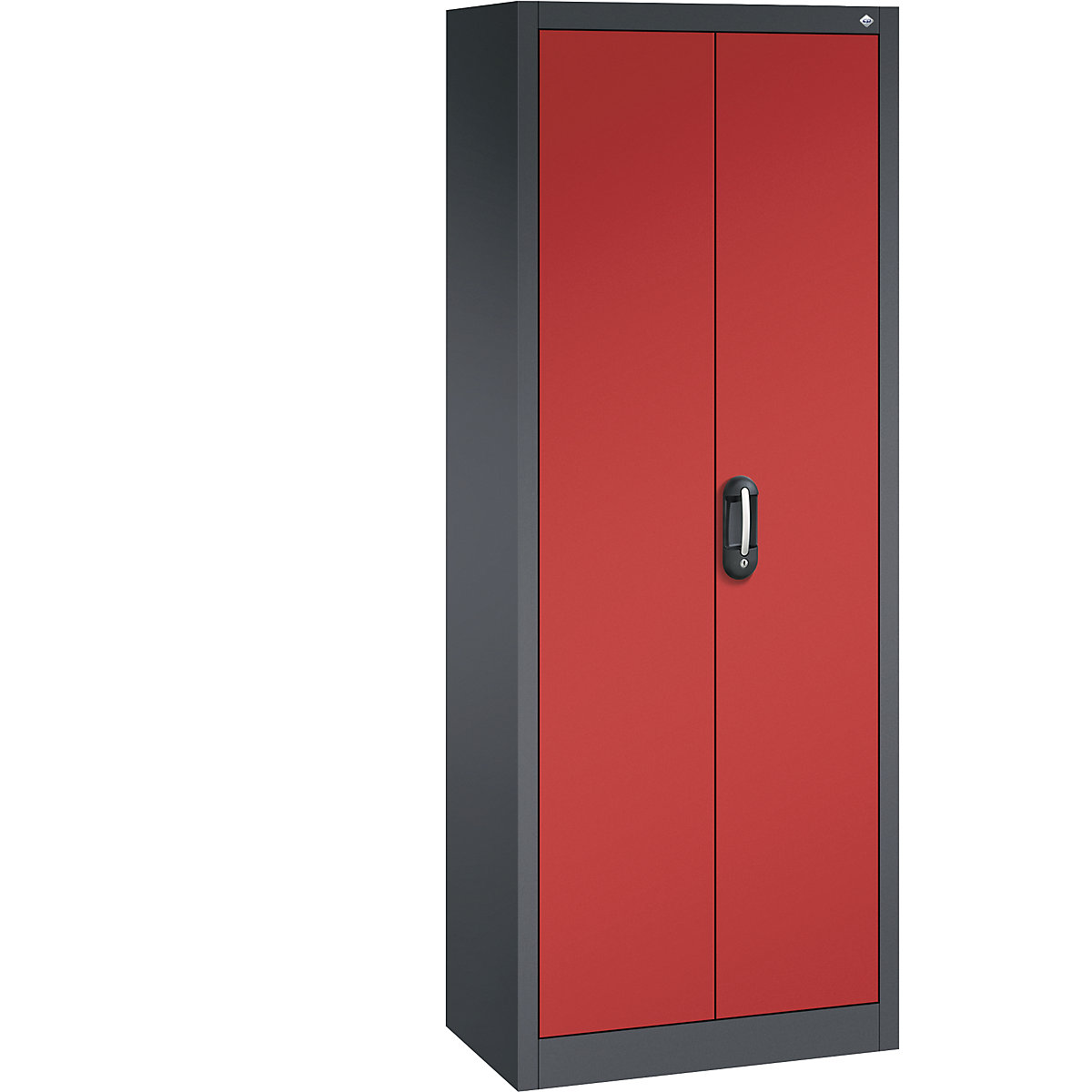 C+P – Armario universal ACURADO, A x P 700 x 400 mm, gris negruzco / rojo vivo
