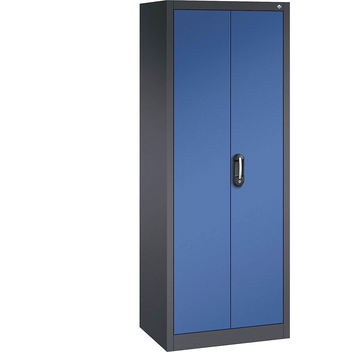 Armario universal ACURADO – C+P, A x P 700 x 500 mm, gris negruzco / azul genciana