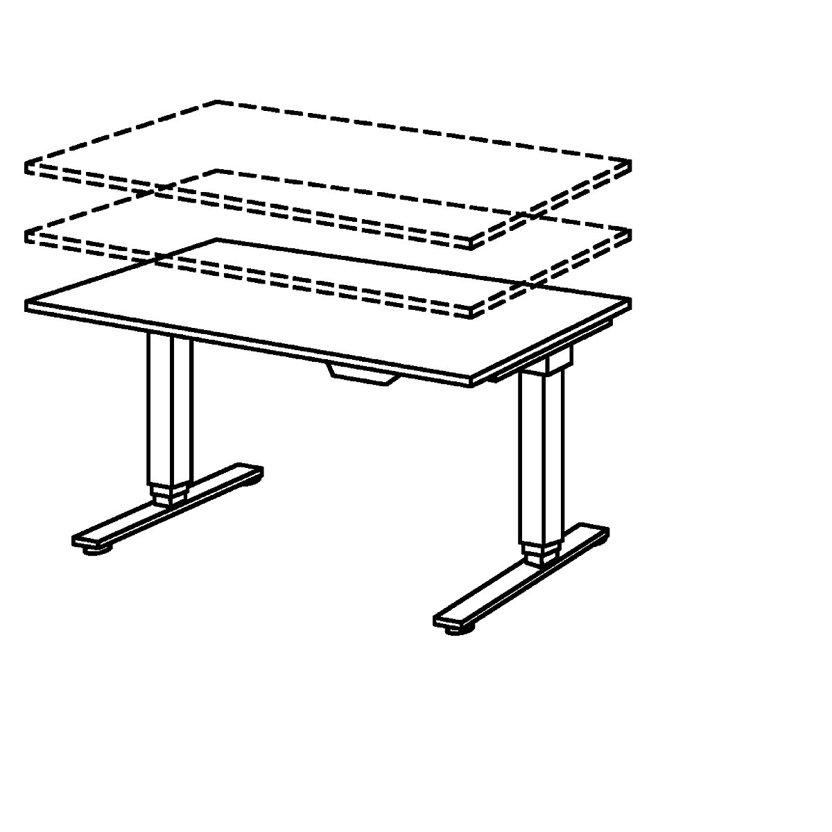 Escritorio alto de altura regulable eléctricamente (Imagen del producto 4)-3