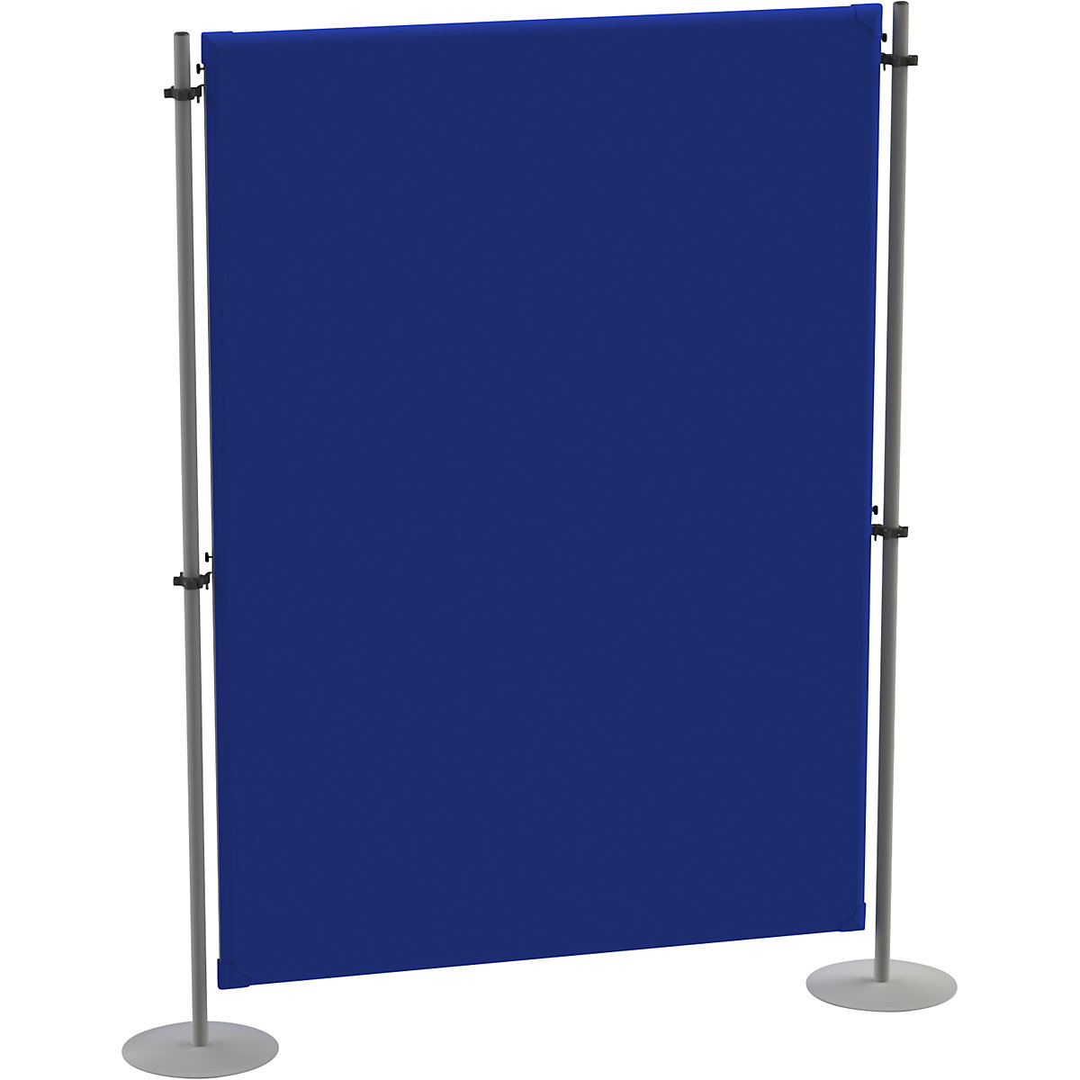 Pared separadora acústica – eurokraft pro, con 2 bases redondas, elemento básico, A x P 1200 x 280 mm, azul-2