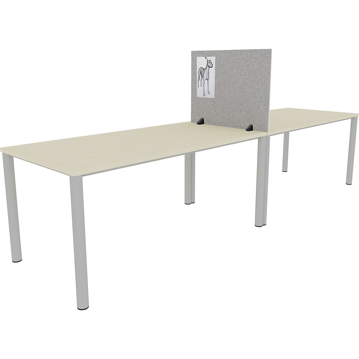 Pared separadora sobre la mesa para puesto de trabajo doble (Imagen del producto 2)-1