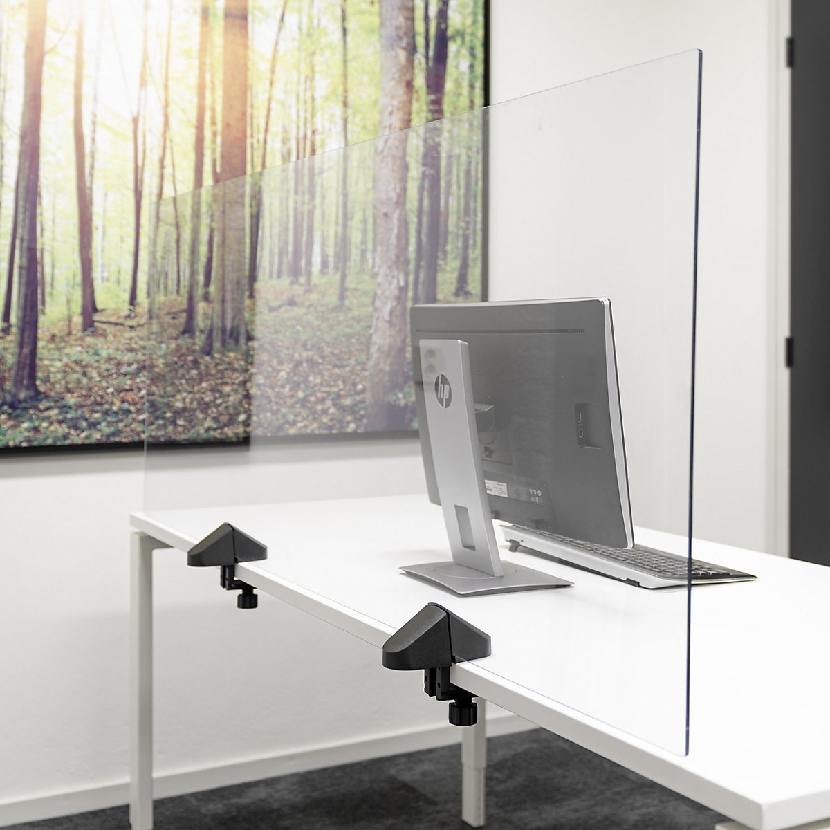 Pared separadora sobre la mesa para puesto de trabajo doble (Imagen del producto 6)