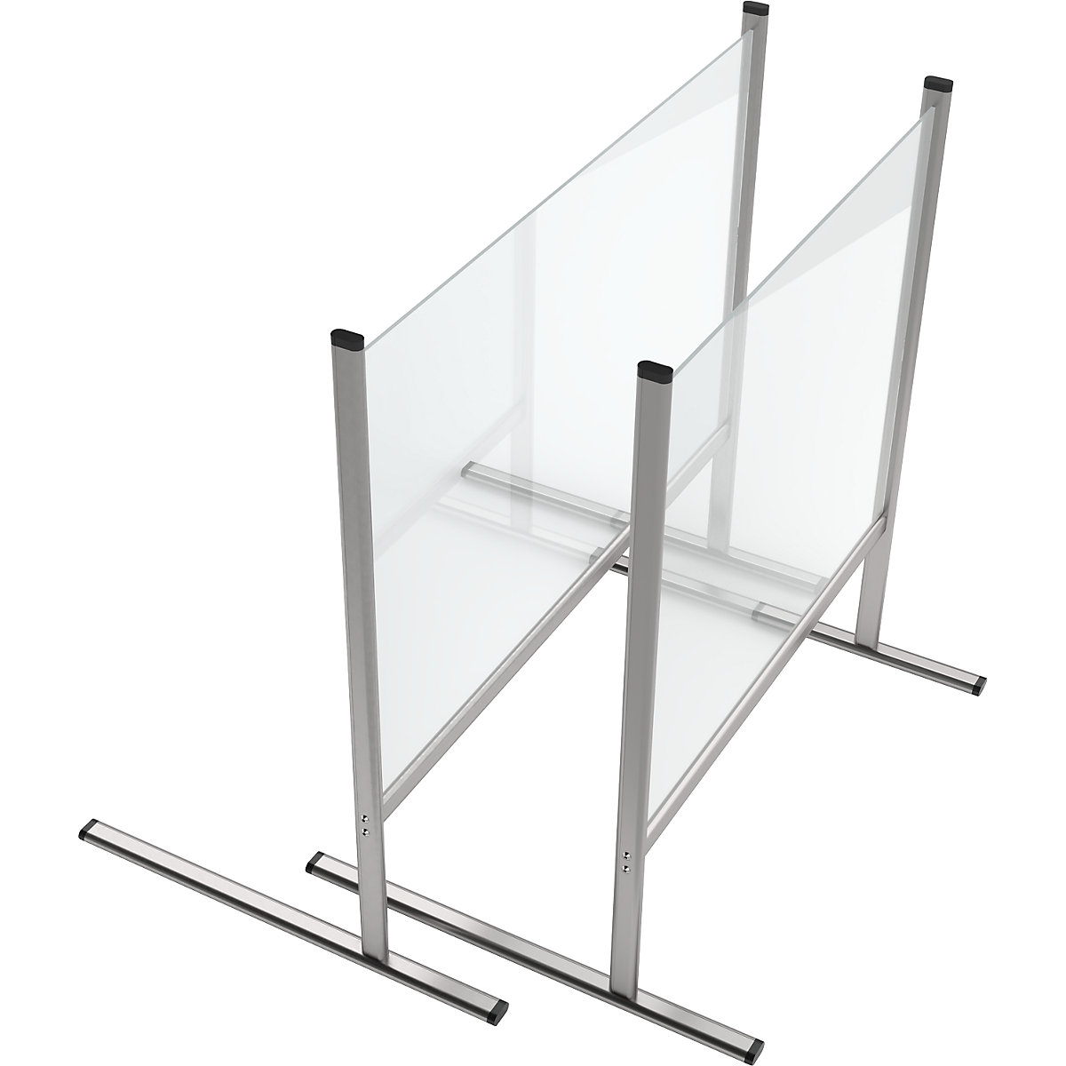 Tabique higiénico de cristal acrílico con marco de aluminio, patas – magnetoplan (Imagen del producto 14)-13