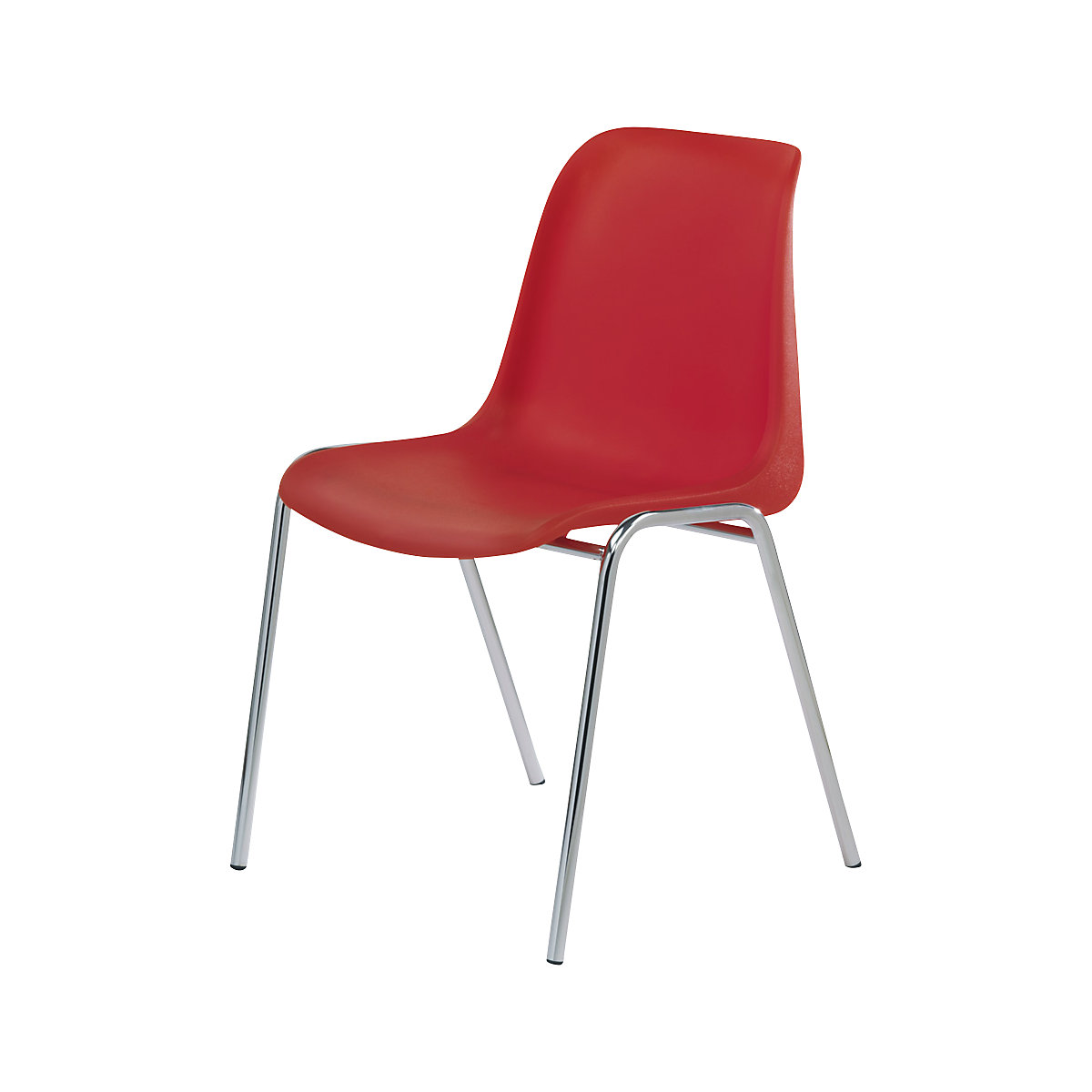 Silla con carcasa de plástico EUROPA, sin acolchado, carcasa de asiento rojo brillante, UE 2 unidades-6