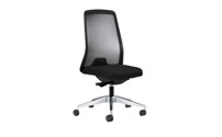 Silla giratoria ergonómica EVERY, respaldo reticulado negro