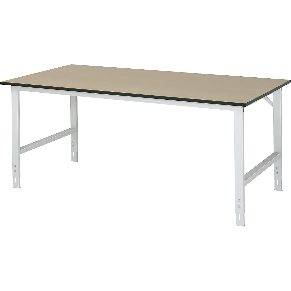 Munkaasztal, állítható magasságú – RAU, 760 – 1080 mm, MDF-lap, szé x mé 2000 x 1000 mm, világosszürke-12
