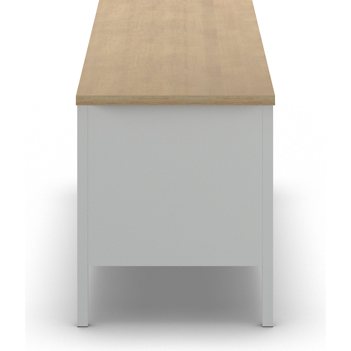 Munkapad tömör bükkfa asztallappal, zártszelvényes kivitelben – LISTA (Termék képe 7)-6