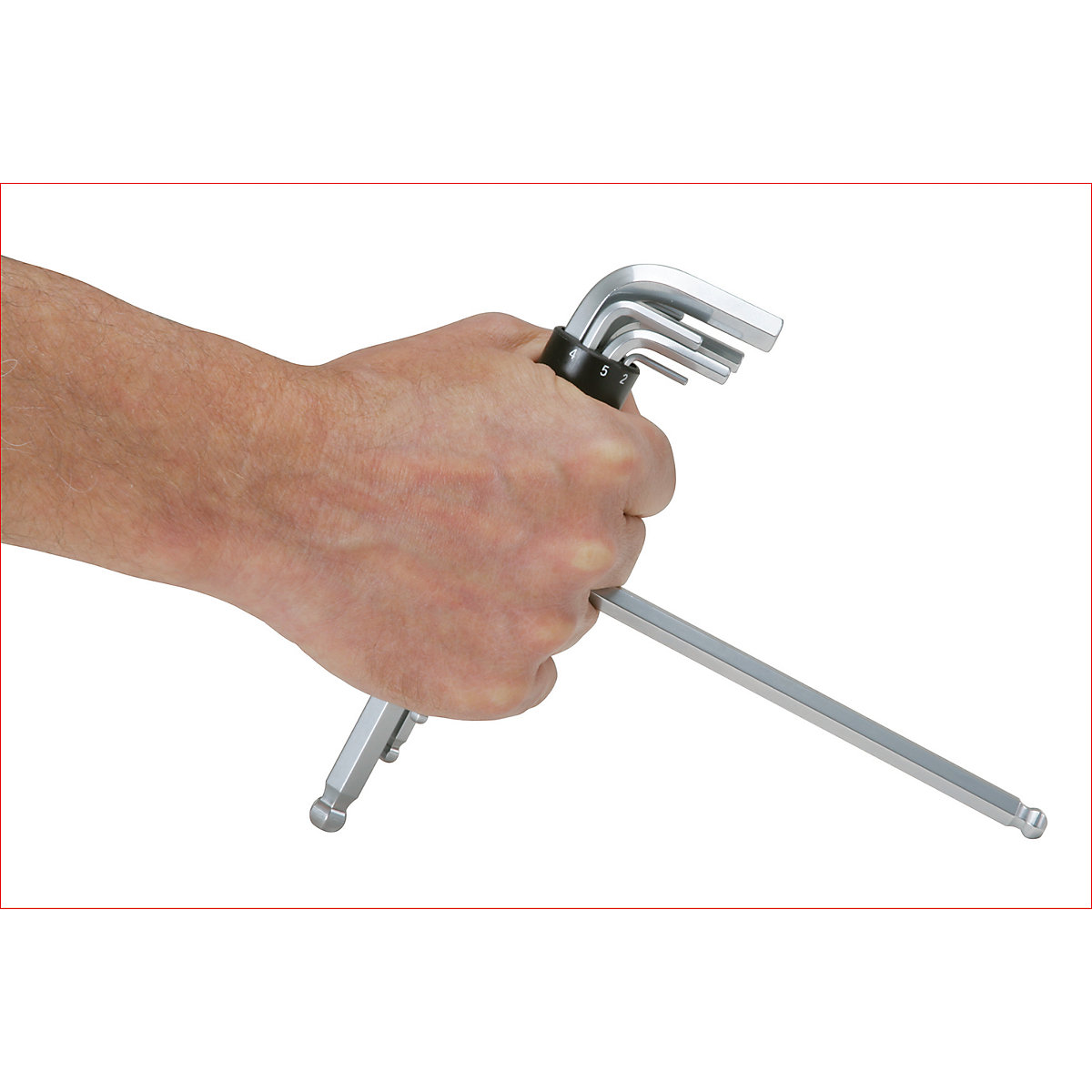 Zestaw kątowych kluczy imbusowych sześciokątnych 3 w 1 – KS Tools (Zdjęcie produktu 2)-1