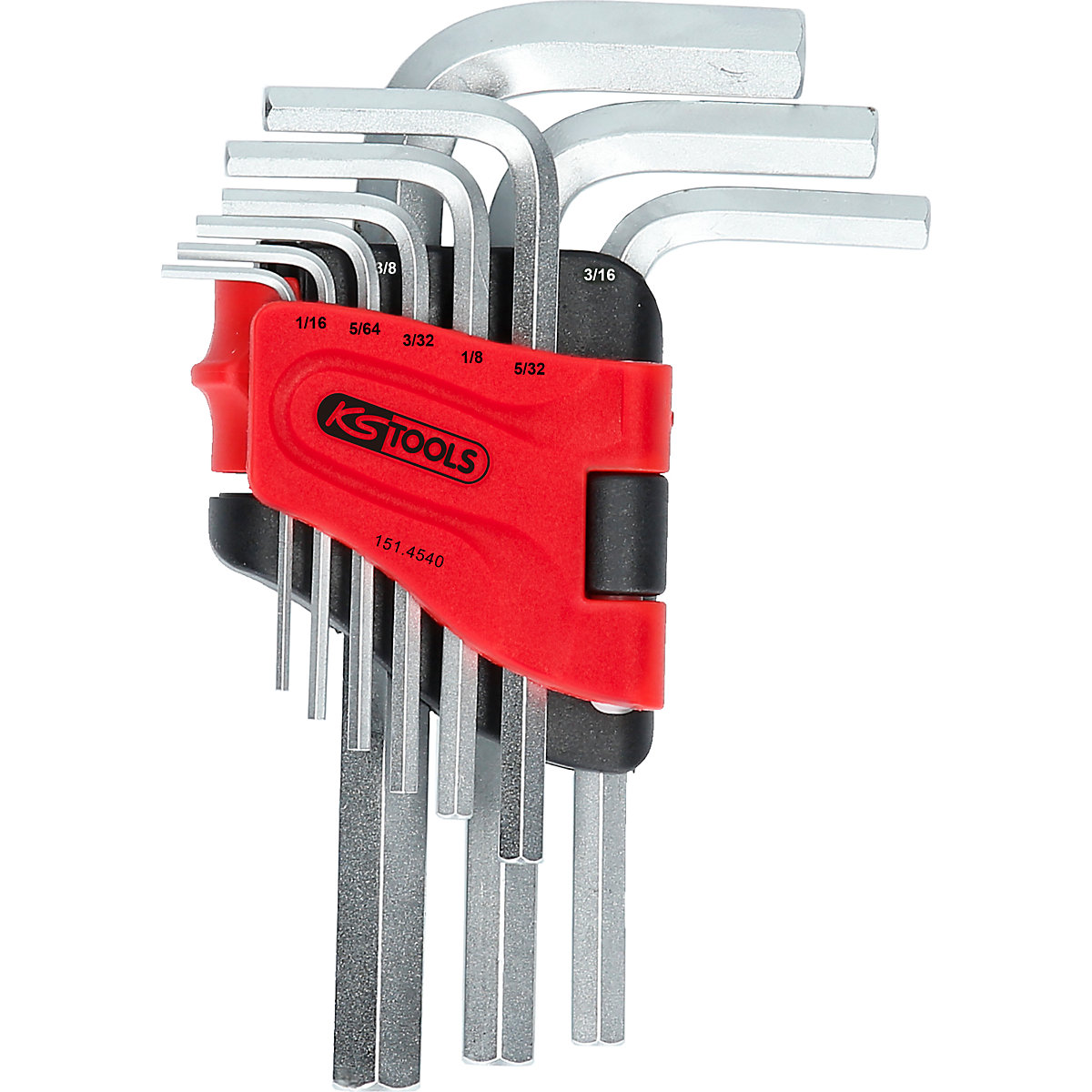 Zestaw kątowych kluczy imbusowych w składanym uchwycie – KS Tools