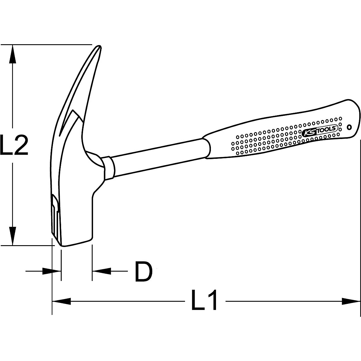 Młotek ciesielski magnetyczny – KS Tools (Zdjęcie produktu 3)-2