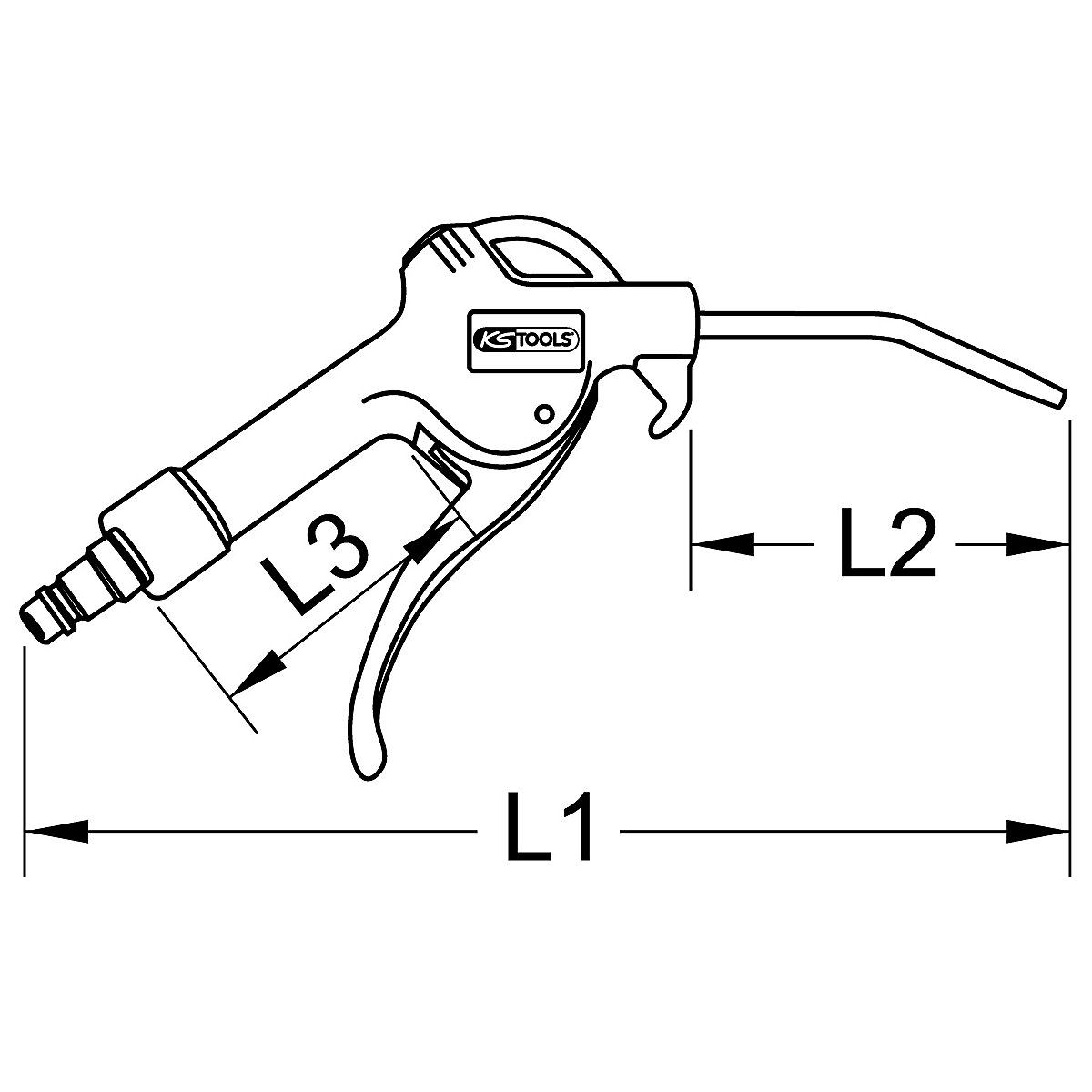 Uniwersalny pneumatyczny pistolet wydmuchowy – KS Tools (Zdjęcie produktu 2)-1