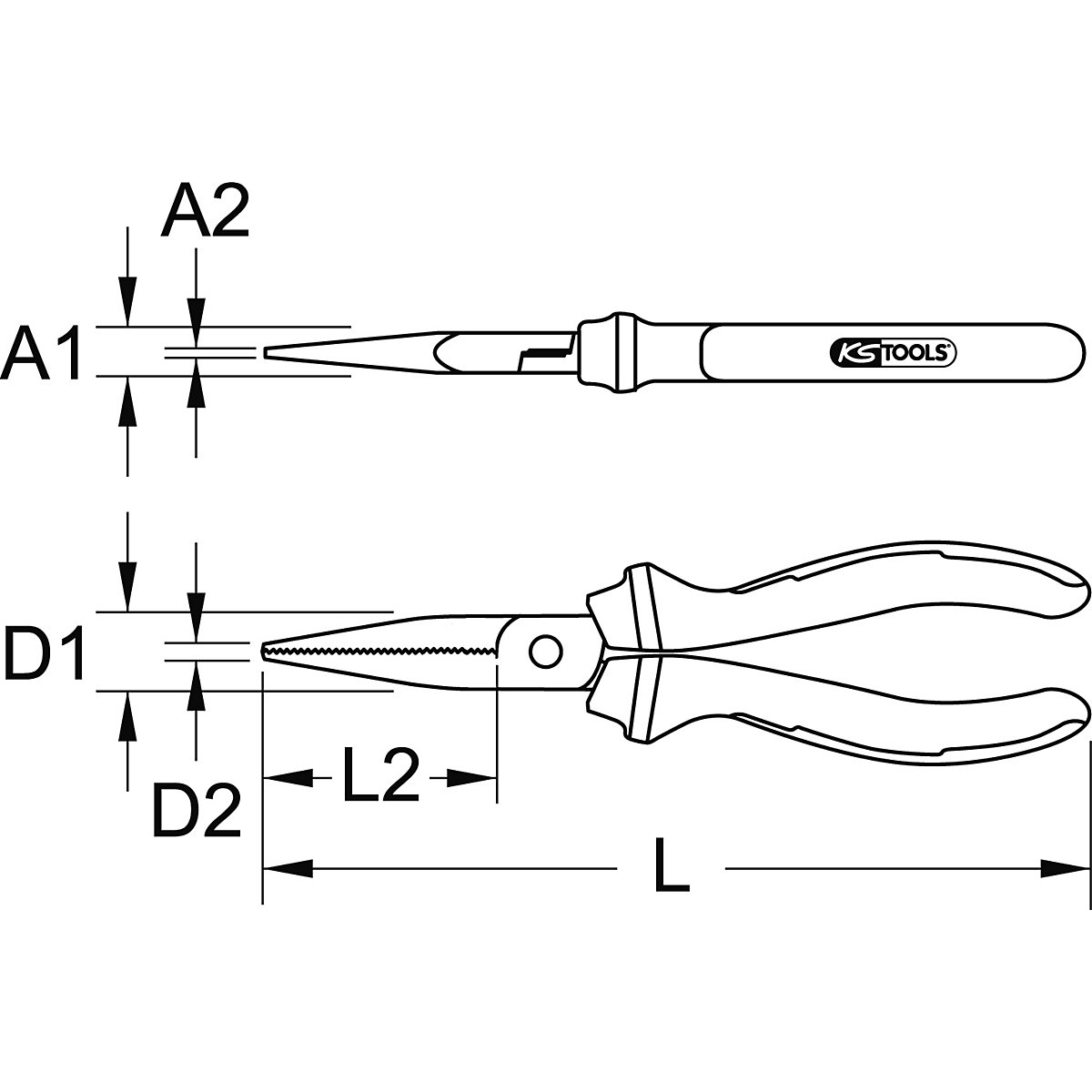 Szczypce płaskie ERGOTORQUE – KS Tools (Zdjęcie produktu 2)-1