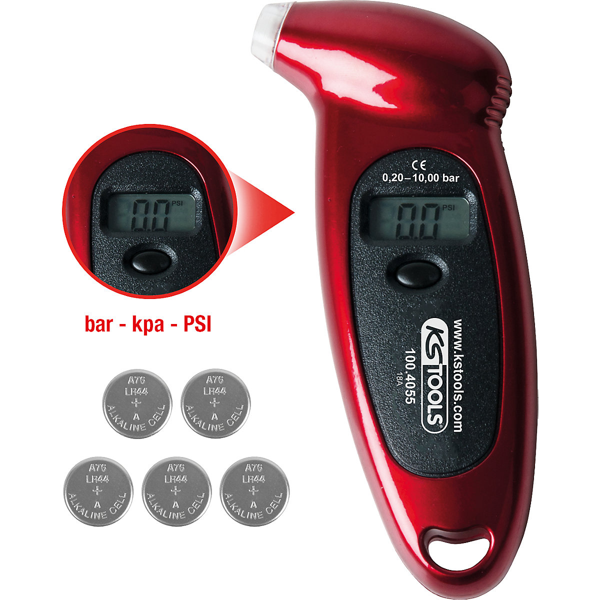 Cyfrowy miernik ciśnienia w oponach – KS Tools (Zdjęcie produktu 4)-3