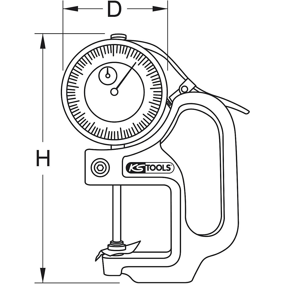 Czujnik zegarowy do pomiaru grubości – KS Tools (Zdjęcie produktu 2)-1