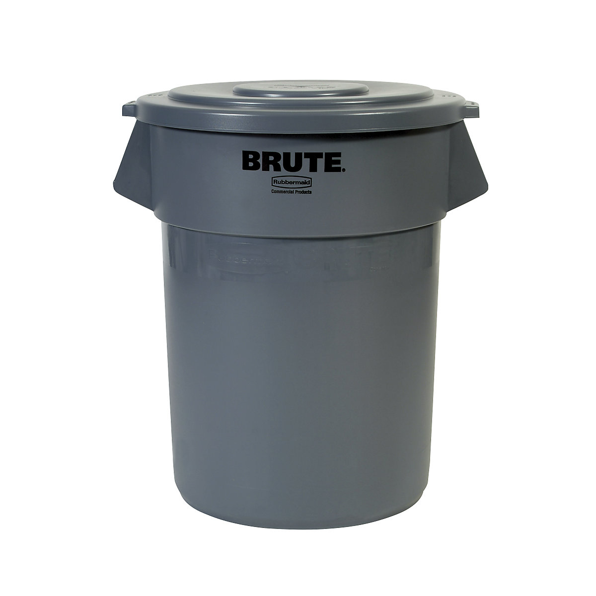 Rubbermaid – Container universal/recipient multifuncțional BRUTE®, rotund, capacitate cca. 208 l, gri