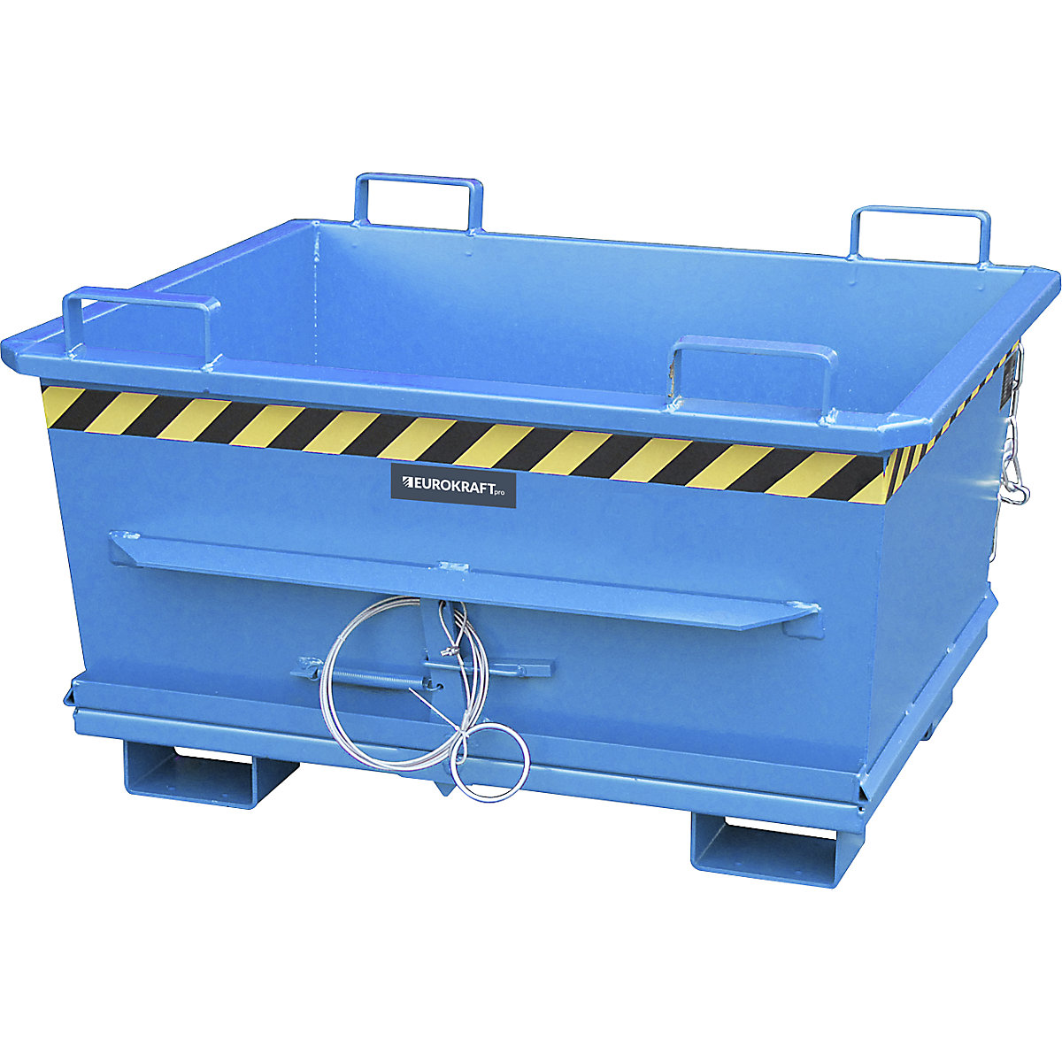 Container conic cu podea pliabilă – eurokraft pro, volum 0,5 m³, capacitate portantă 1000 kg, albastru RAL 5012-15