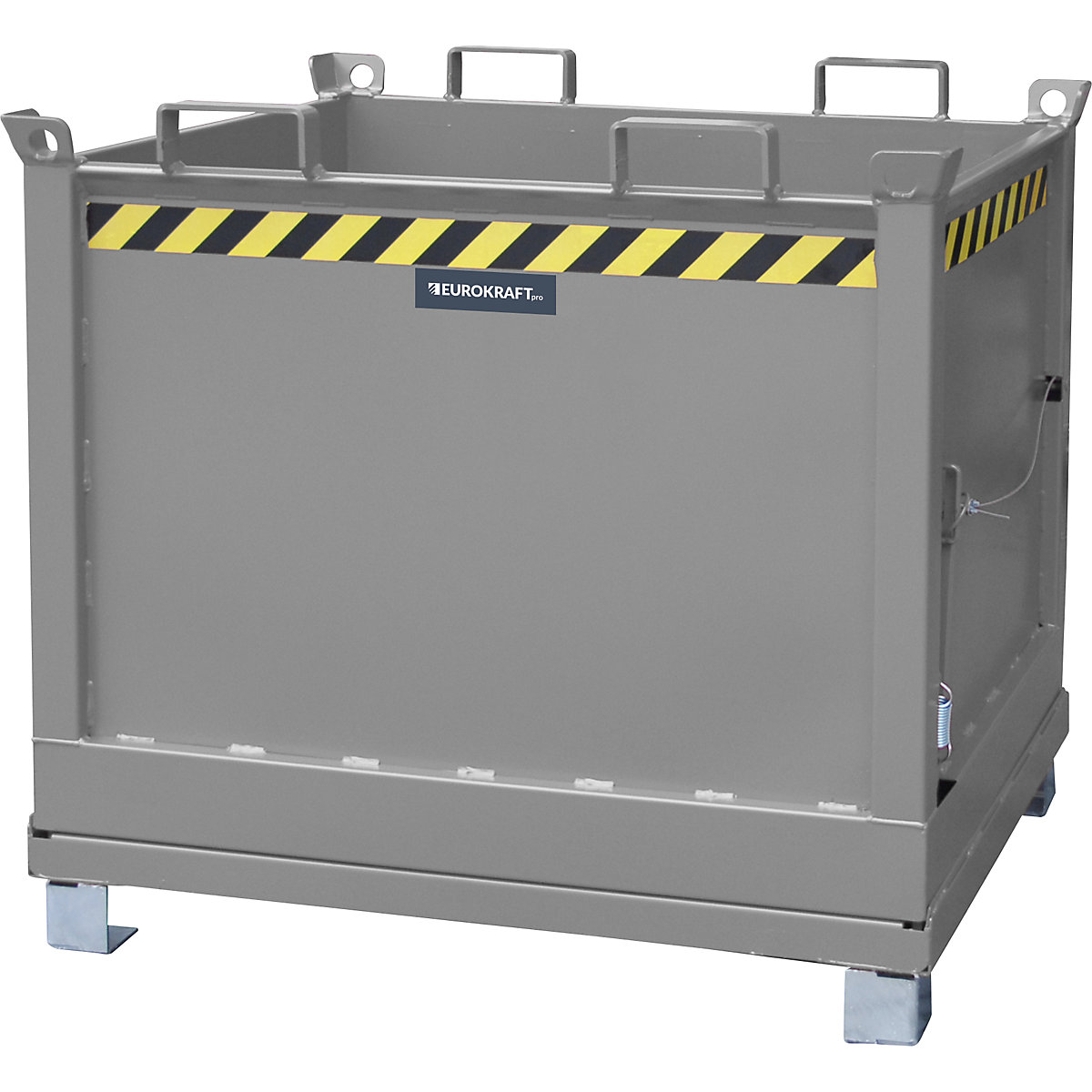 Container cu podea pliabilă – eurokraft pro, volum 1,0 m³, gri șobolan RAL 7005-13