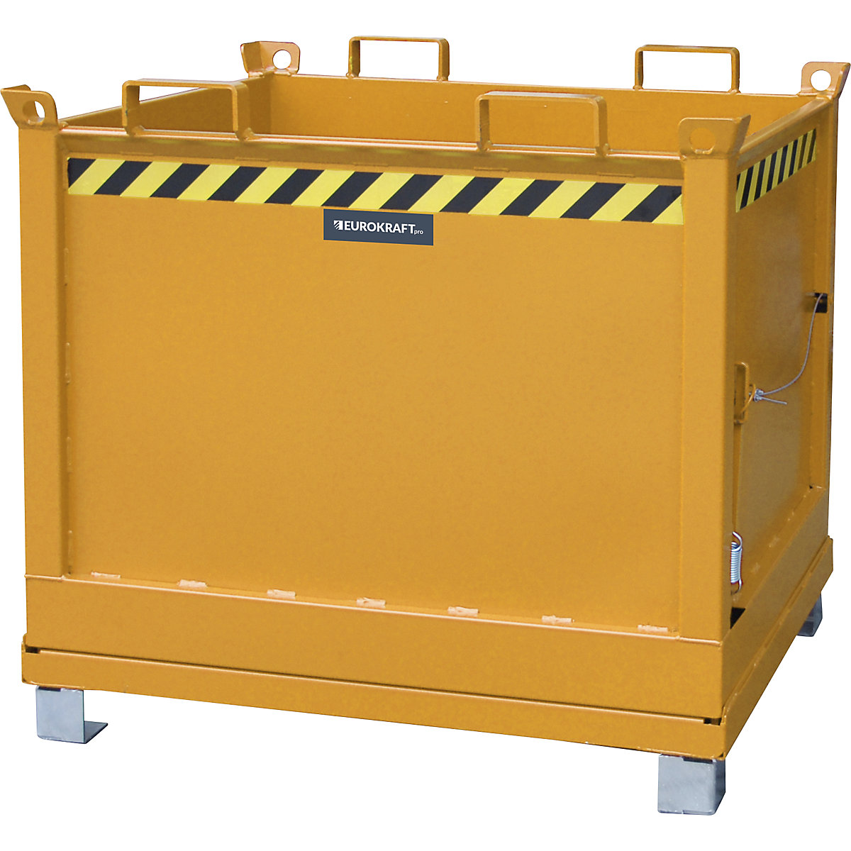 Container cu podea pliabilă – eurokraft pro, volum 1,0 m³, galben-portocaliu RAL 2000-11
