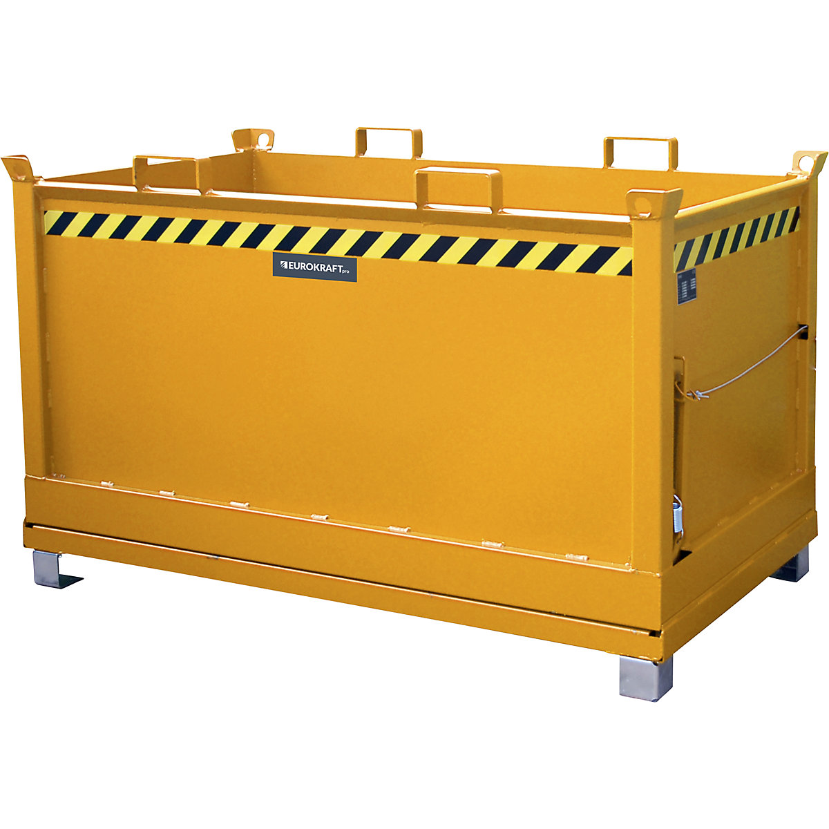Container cu podea pliabilă – eurokraft pro, volum 1,5 m³, galben-portocaliu RAL 2000-11