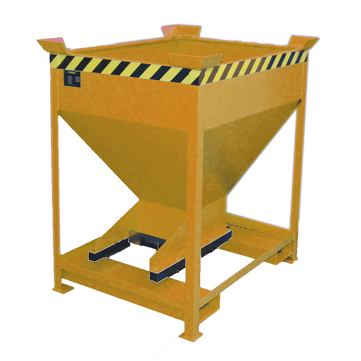 EUROKRAFTpro – Recipient siloz, sub formă de pâlnie, staționar cu buzunare de transport, volum 0,375 m³, galben-portocaliu