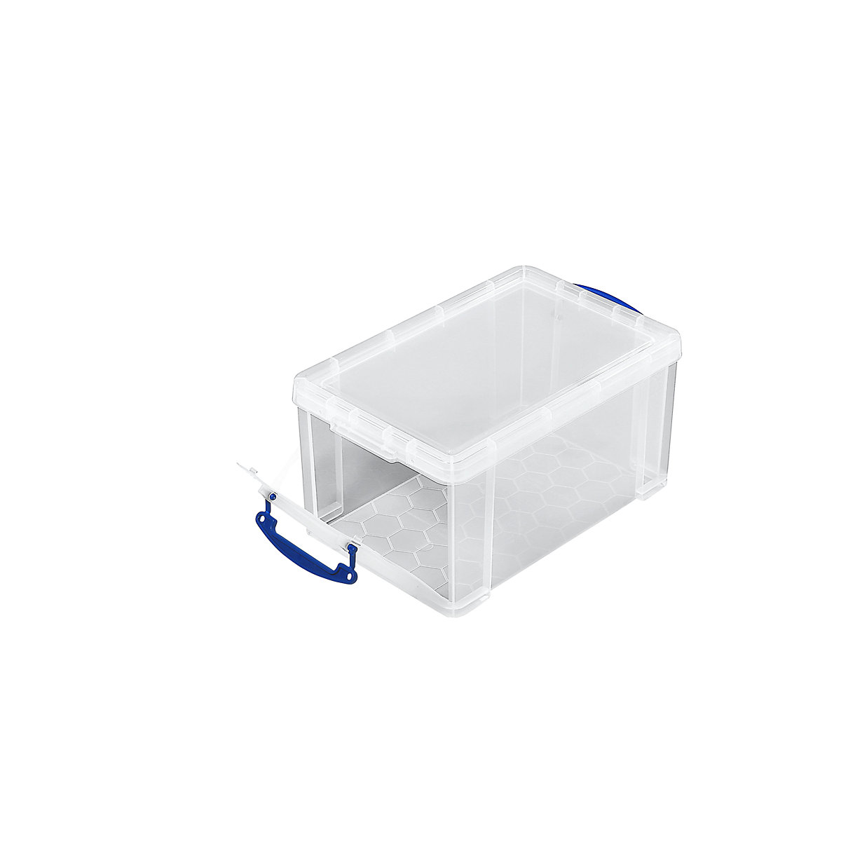Cutie de stivuire REALLY USEFUL, cu capac și clapetă frontală, capacitate 14 l, lung. x lăț. x î. 395 x 255 x 210 mm, amb. 3 buc.