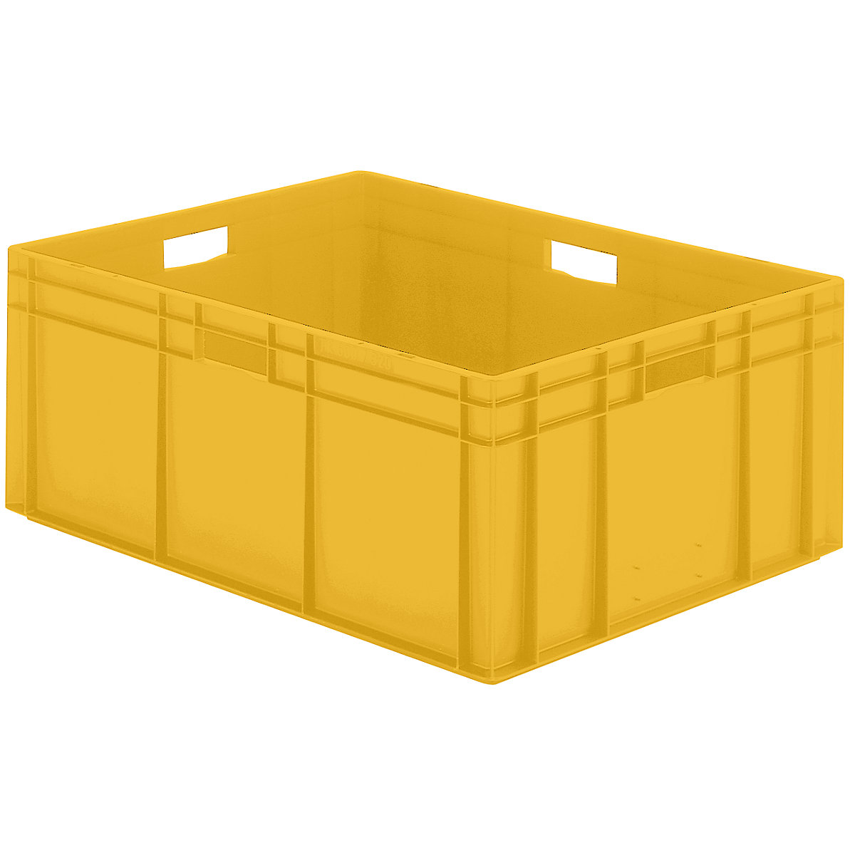 Cutie de depozitare în format Euro, pereții și baza pline, lung. x lăț. x î. 800 x 600 x 320 mm, galben, amb. 2 buc.