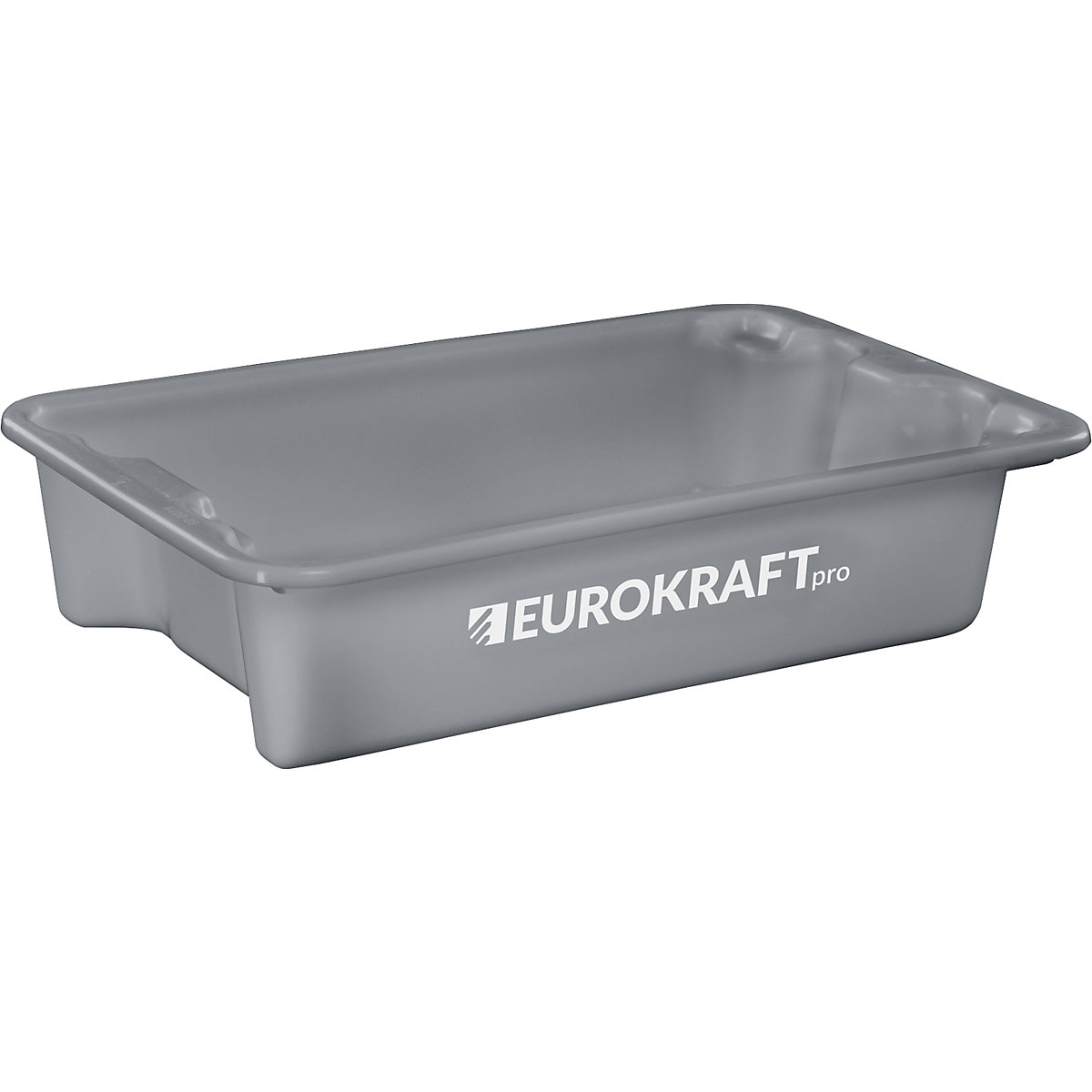 EUROKRAFTpro – Cutie de depozitare din polipropilenă, adecvată pentru alimente, capacitate 18 litri, amb. 3 buc., pereții și baza închise, gri