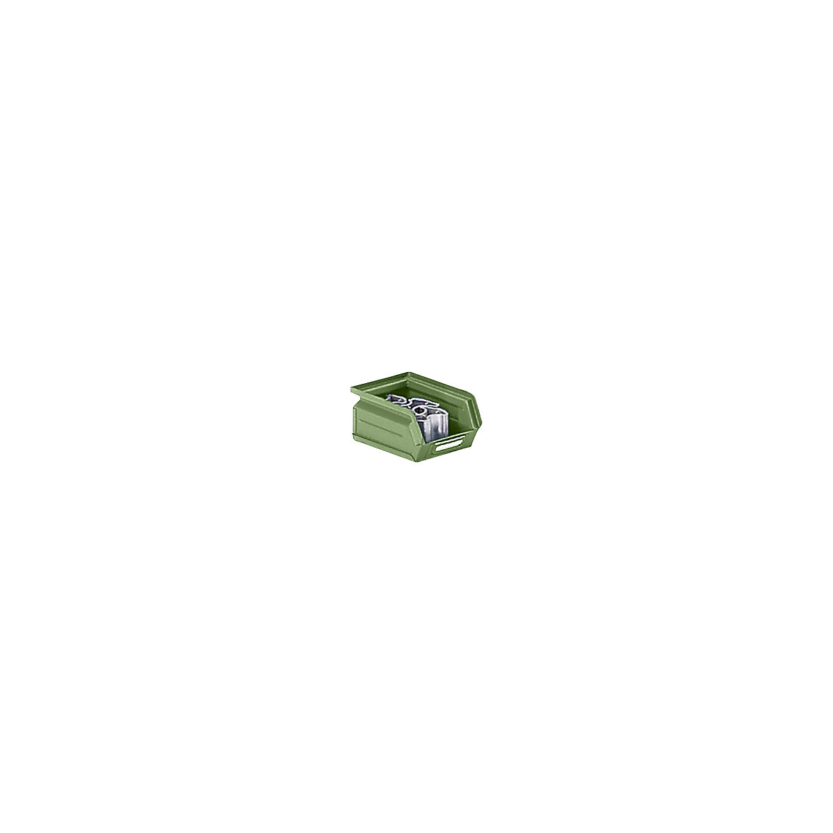 Cutie de depozitare deschisă din tablă de oțel, lung. x lăț. x î. 165 x 103 x 75 mm, verde reseda-3