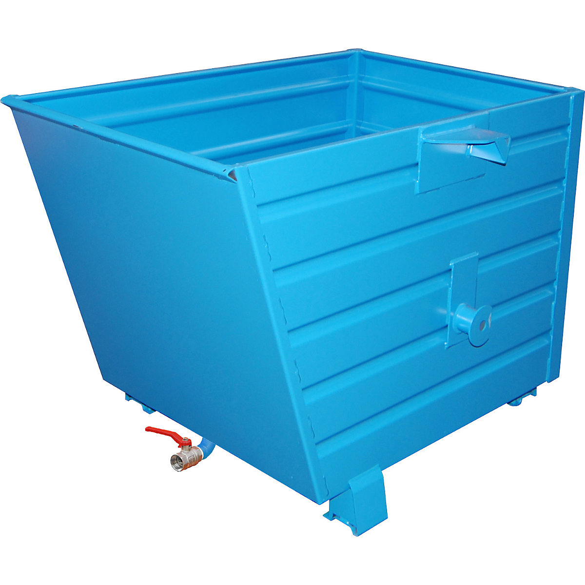 Container basculant și stivuibil pentru șpan BSL – eurokraft pro, volum 0,7 m³, albastru deschis-5