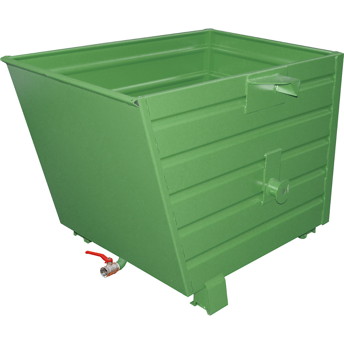 Container basculant și stivuibil pentru șpan BSL – eurokraft pro, volum 0,7 m³, verde reseda-2