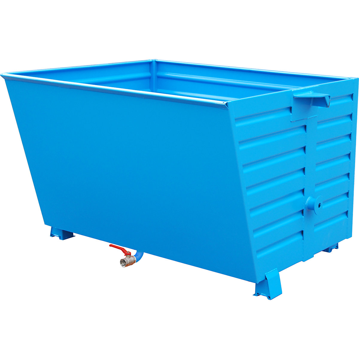 Container basculant și stivuibil pentru șpan BSL – eurokraft pro, volum 1,5 m³, albastru deschis-6