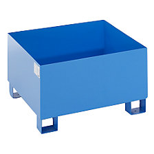 lakierowane proszkowo na kolor niebieski, bez rusztu kratowego