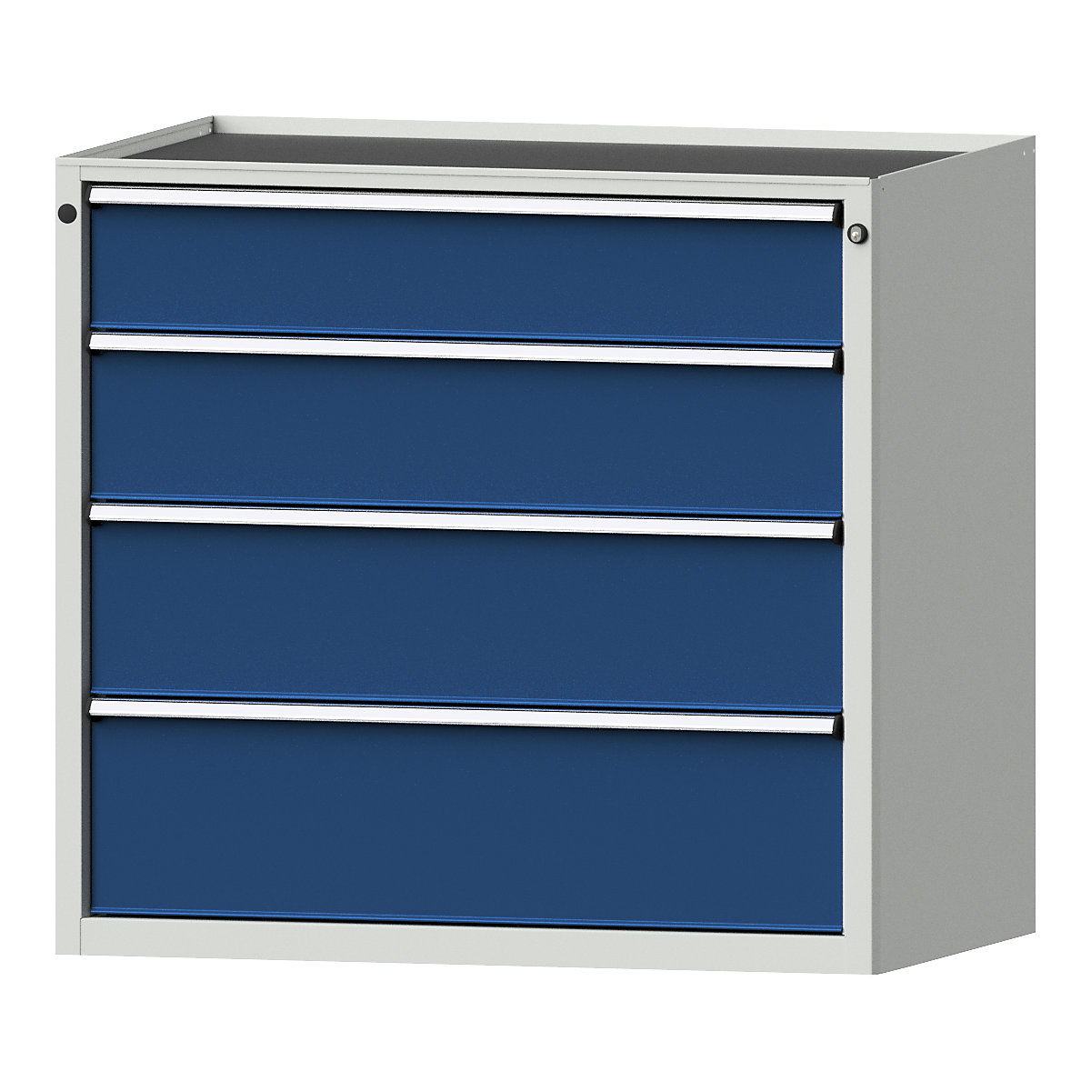 Zásuvková skříň – ANKE, š x h 1060 x 675 mm, nosnost zásuvky 200 kg, 4 zásuvky, výška 980 mm, čelo hořcově modré-16