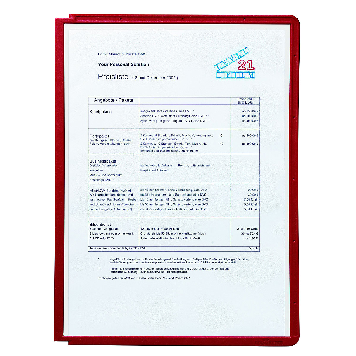 Clear view panel with profiled frame - DURABLE