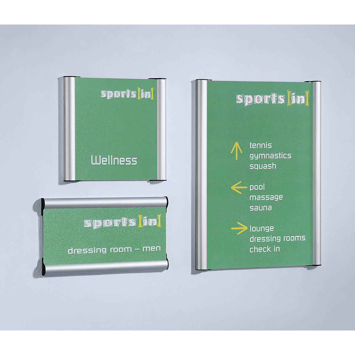 Door sign, aluminium profile frame, HxWxD 100 x 200 x 8 mm, pack of 10-1