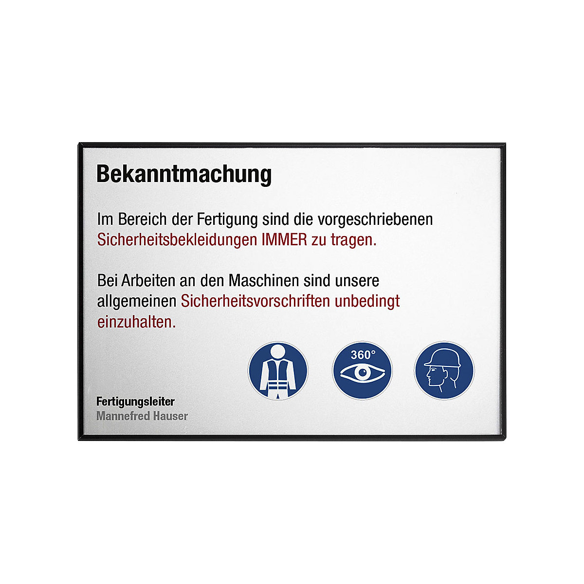 MADRID Black Line™ direction sign