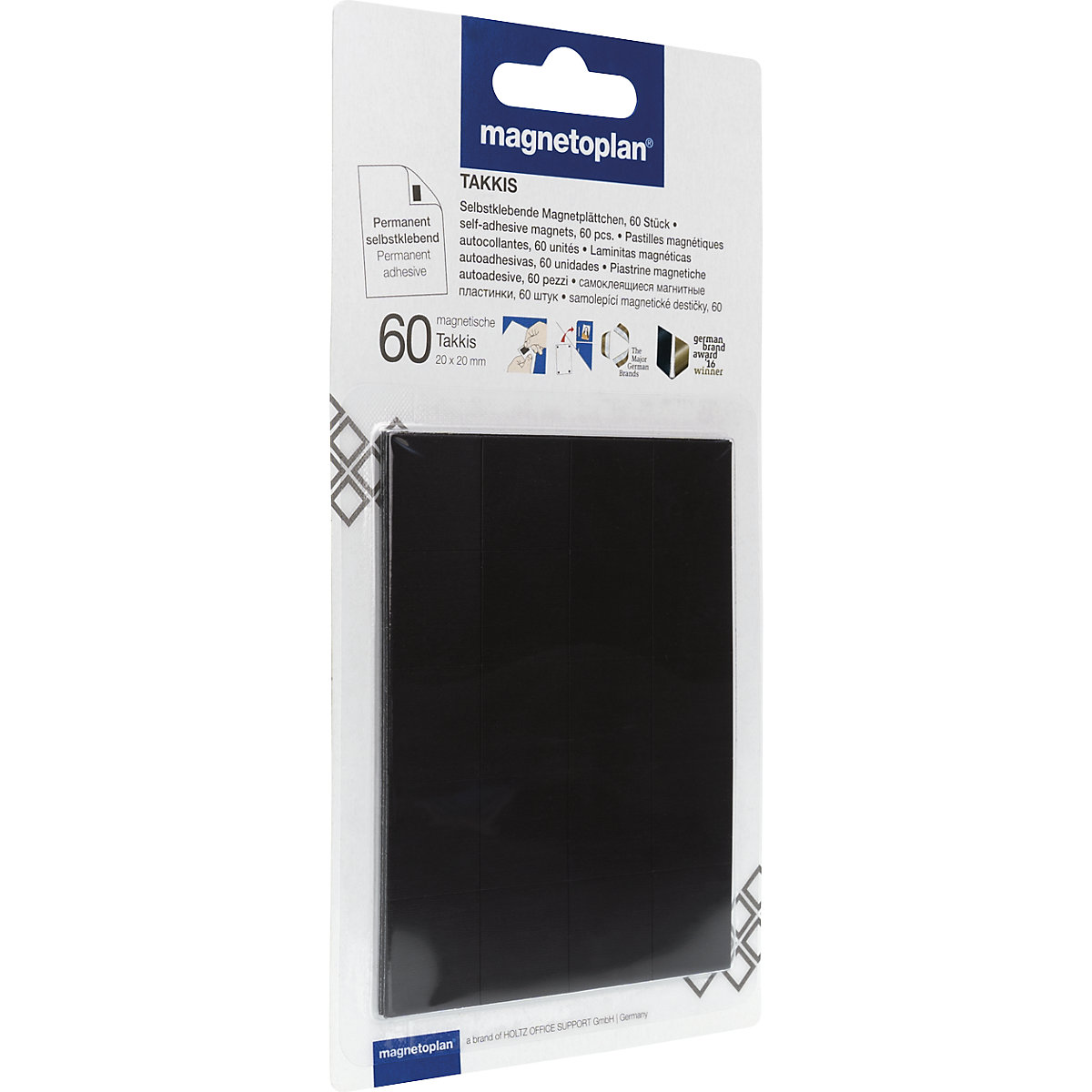 Adhesive corners, magnetic - magnetoplan