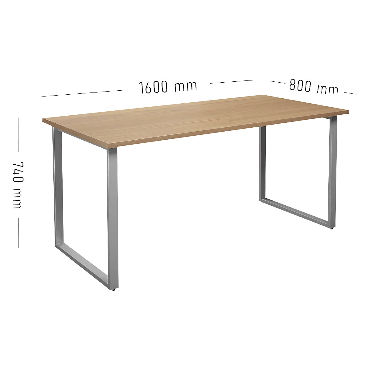 DUO-O multi-purpose desk, straight tabletop (Product illustration 2)-1